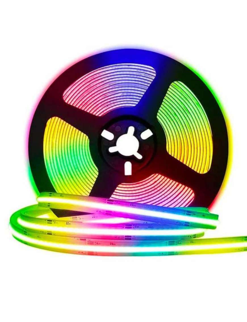 Bandă LED COB 24V, 672 LED/M, 21W/M, IP20 – Lumină RGB